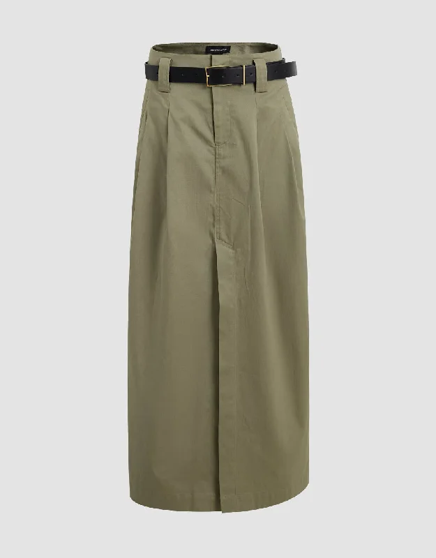 Straight Skirt With Belt wrap skirt elegant