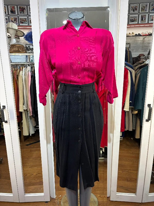 90’s Fucsia & Black Shift Dress By Carol Anderson Tunics Fall fleece