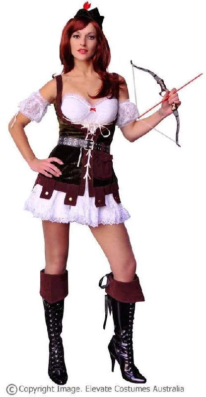 Robin Hood Womens Hunter Fancy Dress Costume A-Line Day Work