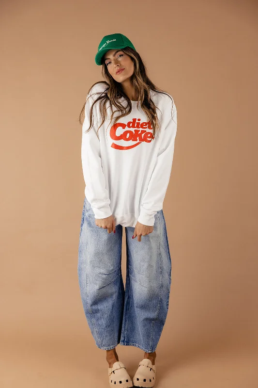 Diet Coke Sweatshirt Hoodie with Rolled Sleeves Casual Relaxed