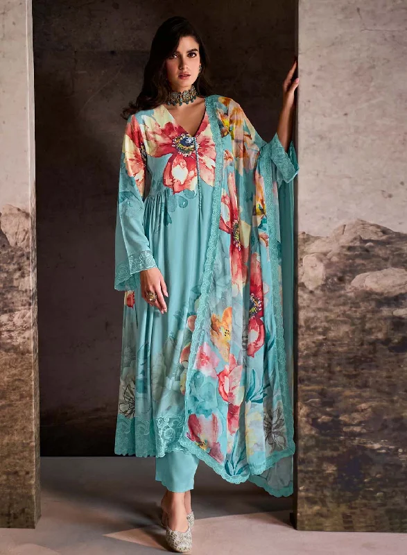 Kimora Pure Muslin Unstitched Suit Dress Material with Embroidery Tunics New arrival