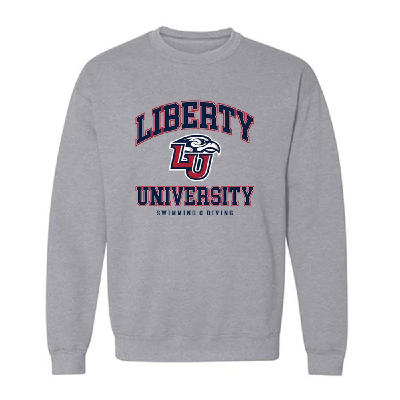 Liberty - NCAA Women's Swimming & Diving : Kate Baker - Generic Shersey Crewneck Sweatshirt Hoodie with Sequins Glamorous Eye-catching