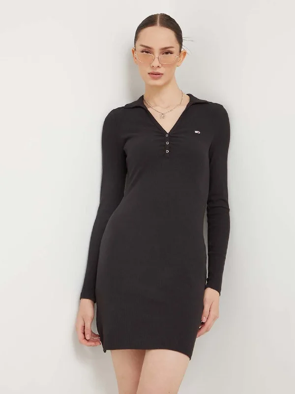 Γυναικείο φόρεμα ριπ TJW POLO DRESS DW0DW15880BDS | DW0DW15880BDS Boat Neckline Classic