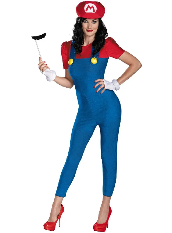 Super Mario Womens Deluxe Dress Up Costume Tunics Brand named