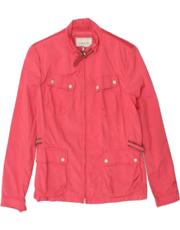 GEOX Womens Utility Jacket UK 16 Large Pink Polyester Toggled Jacket Drawstring Jacket Belted Jacket GEOX Womens Utility Jacket UK 16 Large Pink Polyester Toggled Jacket Drawstring Jacket Belted Jacket