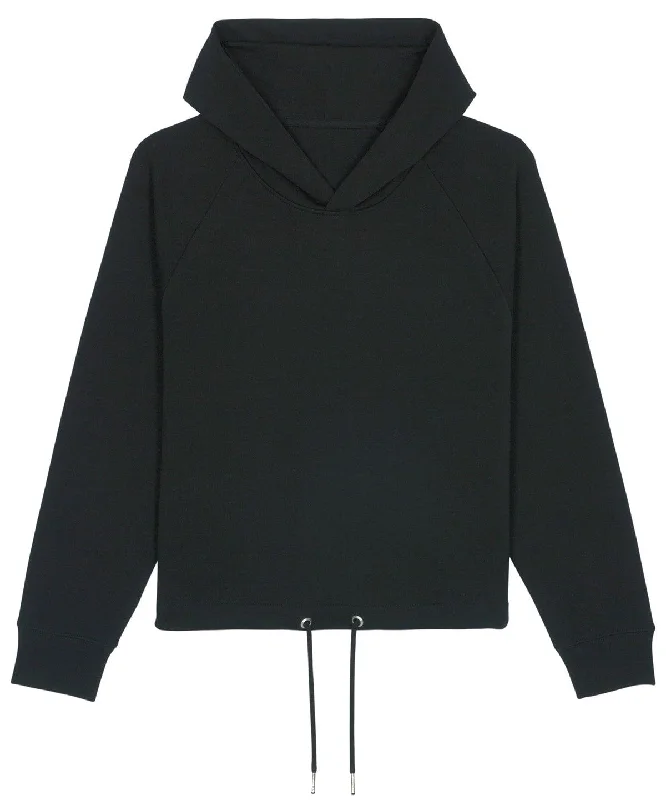 Black - Women's Stella Bower cropped hoodie (STSW132) Hoodie with Drawcord Adjustable Secure Black - Women's Stella Bower cropped hoodie (STSW132) Hoodie with Drawcord Adjustable Secure