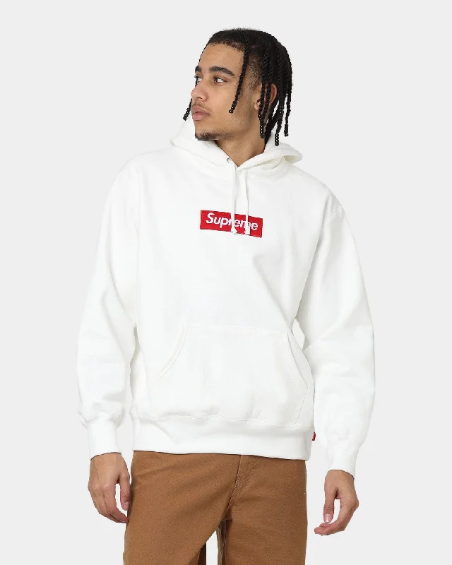 Supreme Box Logo Hooded Sweatshirt White Hoodie with Drawstring Waist Adjustable Fitted Supreme Box Logo Hooded Sweatshirt White Hoodie with Drawstring Waist Adjustable Fitted