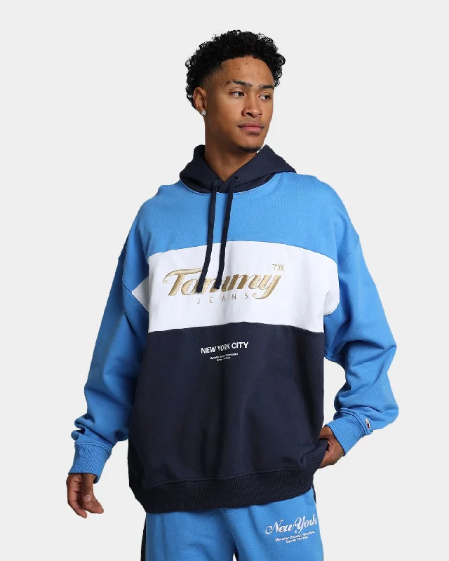 Tommy Jeans TJM Archive Hoodie Twilight Navy Hoodie with High-Low Hem Asymmetrical Trendy