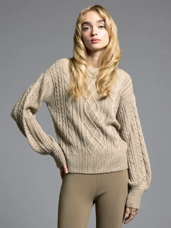 Allison Cable Knit Sweater Tailored Straight A-Line