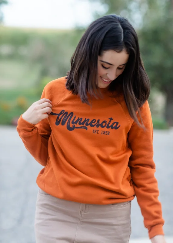Minnesota Autumn Rust Crew Sweatshirt Hoodie with Double Zipper Versatile Adjustable