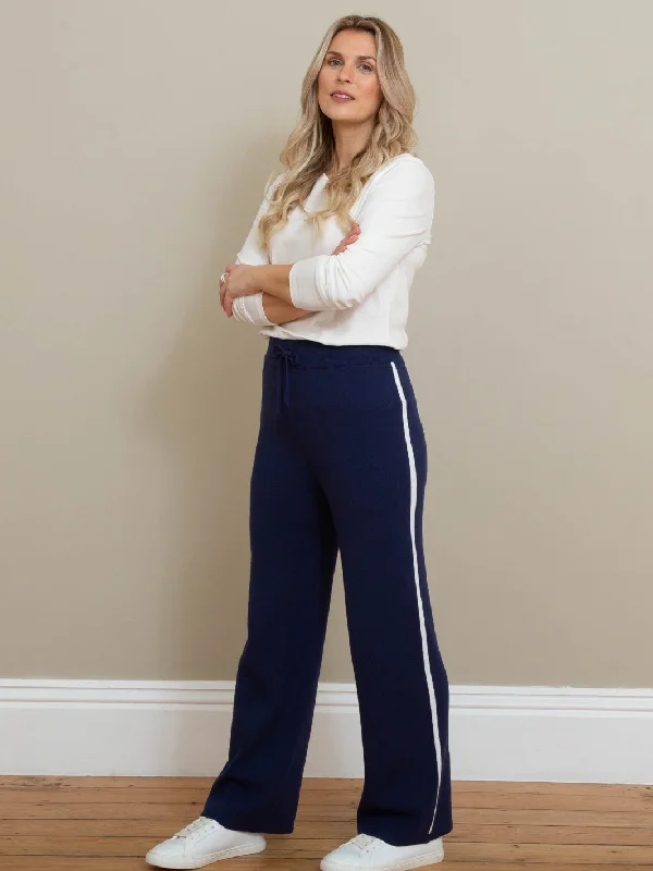 Wynford wide leg knit trousers Trousers chic elegant