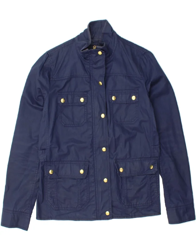 J. CREW Womens Utility Jacket UK 10 Small Navy Blue Cotton Fitted Jacket Loose Jacket Oversized Jacket J. CREW Womens Utility Jacket UK 10 Small Navy Blue Cotton Fitted Jacket Loose Jacket Oversized Jacket