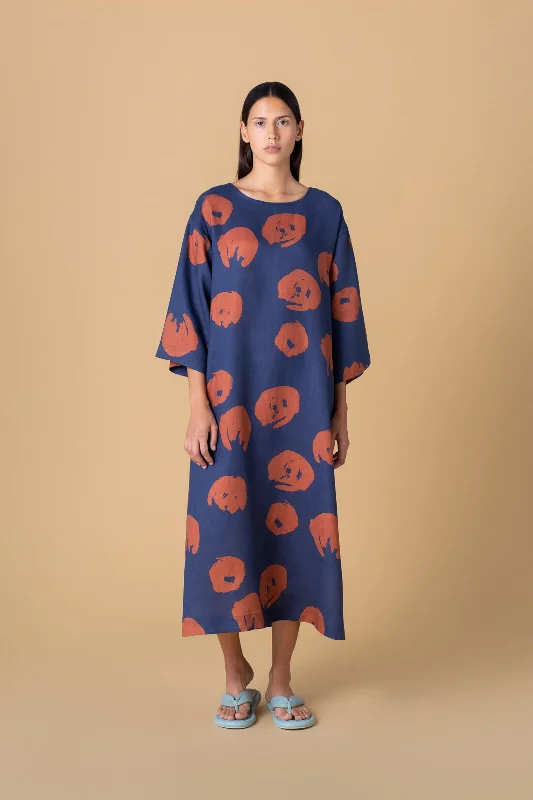 Ratia x Samu-Jussi Linen Ilmatar Pioni Blue Dress