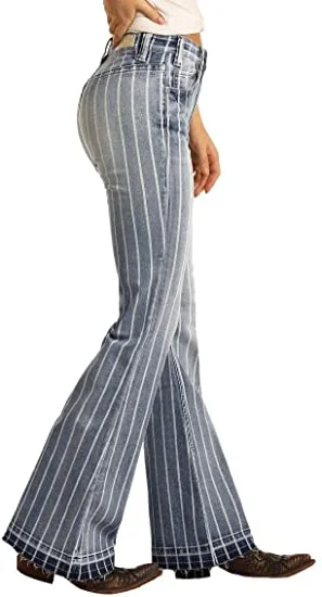 Rock & Roll Striped High Rise Ladies' Trouser Trousers Plaid Checkered