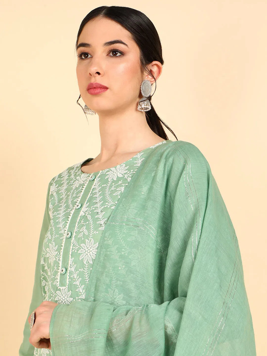 Ahika Poly Silk Embroidered Kurta Trousers With-PKSKD1349A_XS Trousers fashionable chic Ahika Poly Silk Embroidered Kurta Trousers With-PKSKD1349A_XS Trousers fashionable chic