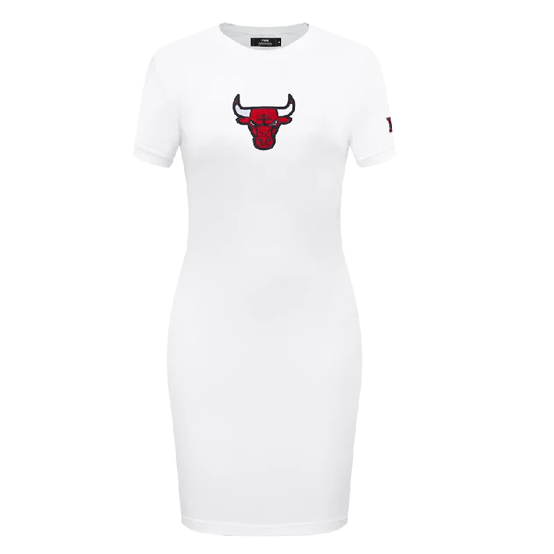 NBA CHICAGO BULLS CLASSIC WOMEN'S BODY CON DRESS (WHITE)
