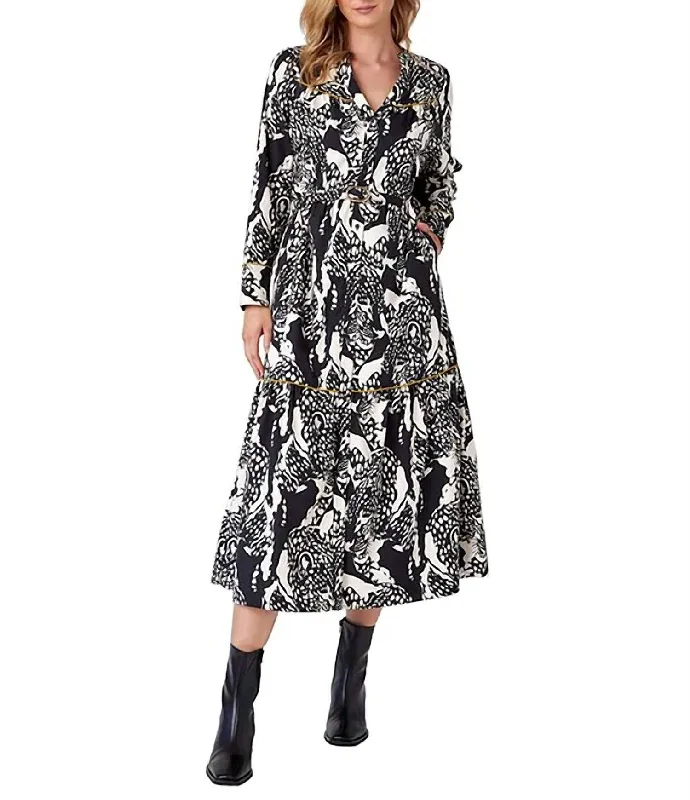 Delphie Dress In Black Leopard