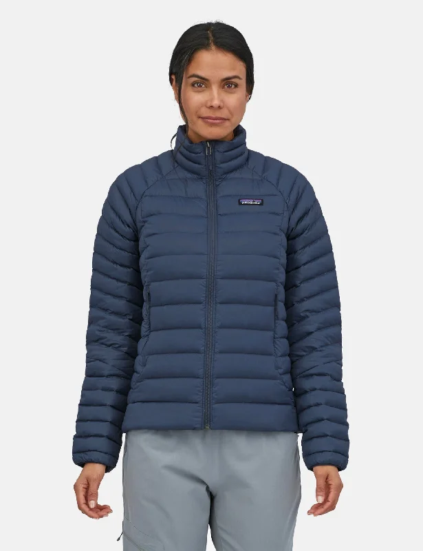 Patagonia Women's Down Sweater Jacket - New Navy Blue Tailored Straight A-Line