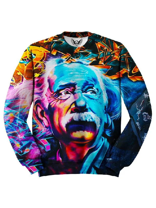 Albert Einstein Graffiti Sweater Houndstooth Herringbone Solid