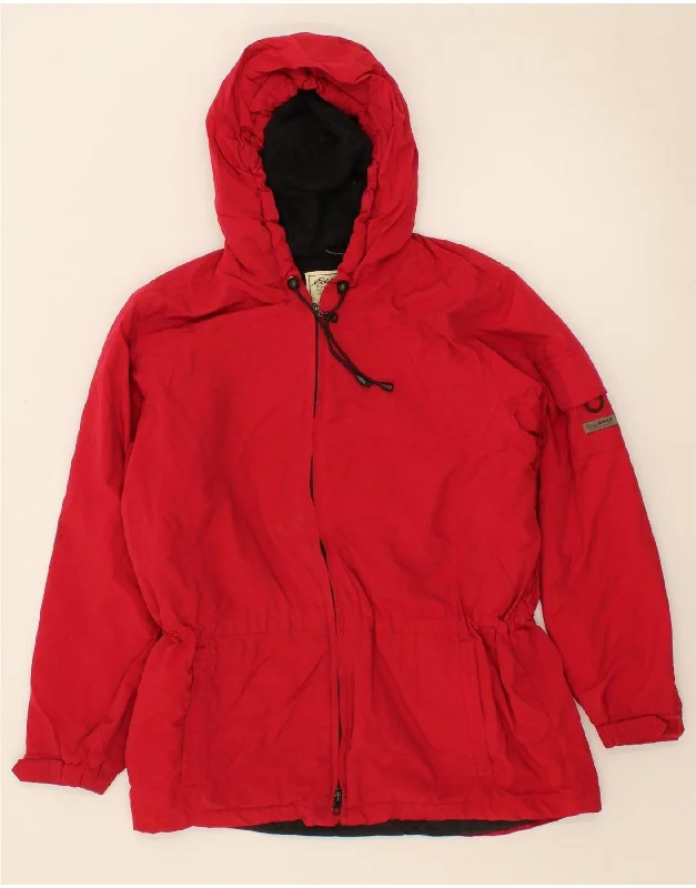 EDDIE BAUER Womens Hooded Windbreaker Jacket UK 14 Medium Red Nylon Rayon Fabric Velvet Fabric Corduroy Fabric EDDIE BAUER Womens Hooded Windbreaker Jacket UK 14 Medium Red Nylon Rayon Fabric Velvet Fabric Corduroy Fabric
