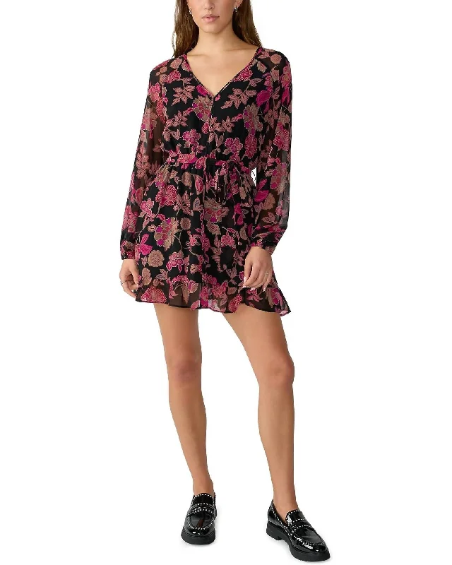 Printed Sensation Soft Dress In Cranberry Bloom