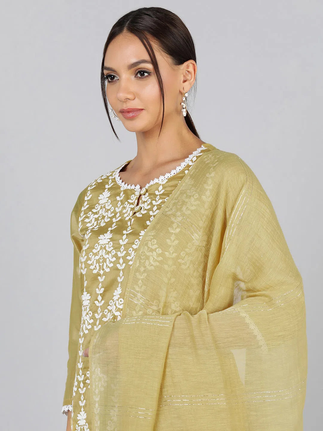 Ahika Poly Silk Embroidered Kurta Trousers With-PKSKD1345_S Trousers Tapered Slim Fit