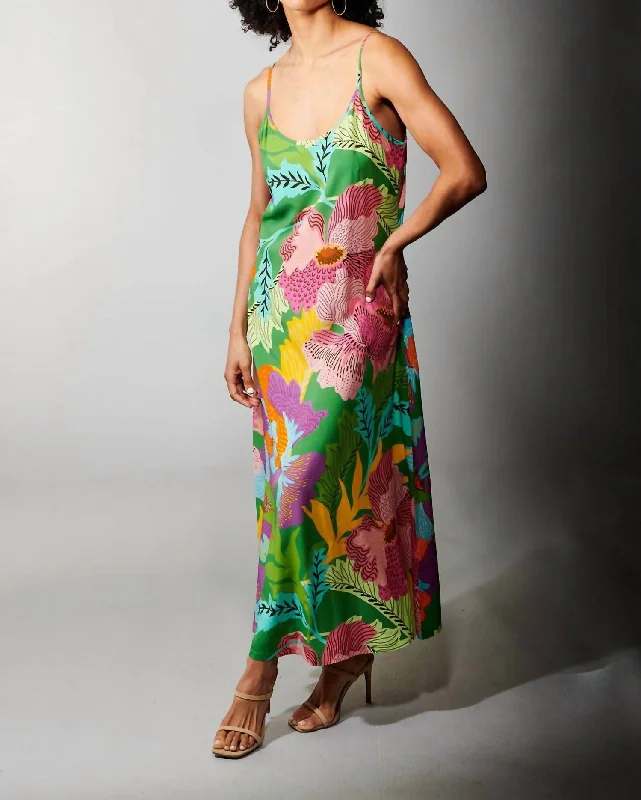 Celine Dress In Green Floral