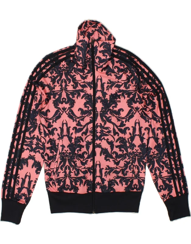 ADIDAS Womens Graphic Tracksuit Top Jacket UK 10 Small Pink Paisley Corduroy Jacket Velvet Jacket Brocade Jacket ADIDAS Womens Graphic Tracksuit Top Jacket UK 10 Small Pink Paisley Corduroy Jacket Velvet Jacket Brocade Jacket