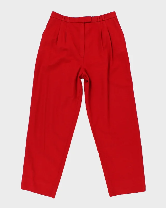 Vintage 90s Mr Jax Red Wool Trousers - W32 L30 Trousers Office Stylish