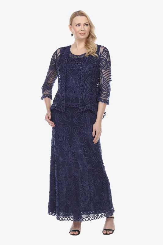 Soulmates 1506 Classic Soutache Lace Jacket Top and Skirt Set Welt Pockets Slit Pockets Flap Pockets Soulmates 1506 Classic Soutache Lace Jacket Top and Skirt Set Welt Pockets Slit Pockets Flap Pockets