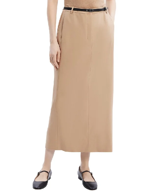 Theory Maxi Trouser Wool-Blend Skirt Trousers Elastic Waist Soft