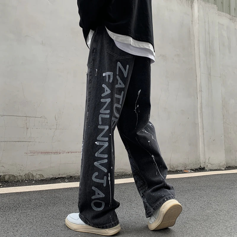 Advbridge Retro Y2k Black Baggy Jeans Men Women Fashion Harajuku High Waist Printed Denim Trouser Female Hip Hop Streetwear Wide Leg Pants Trousers cozy comfortable Advbridge Retro Y2k Black Baggy Jeans Men Women Fashion Harajuku High Waist Printed Denim Trouser Female Hip Hop Streetwear Wide Leg Pants Trousers cozy comfortable
