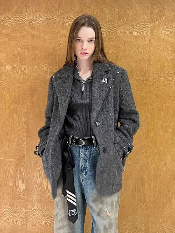 Shoulder padded wool suit jacket【s0000010812】 V-Neck Jacket Boat Neck Jacket Square Neck Jacket Shoulder padded wool suit jacket【s0000010812】 V-Neck Jacket Boat Neck Jacket Square Neck Jacket