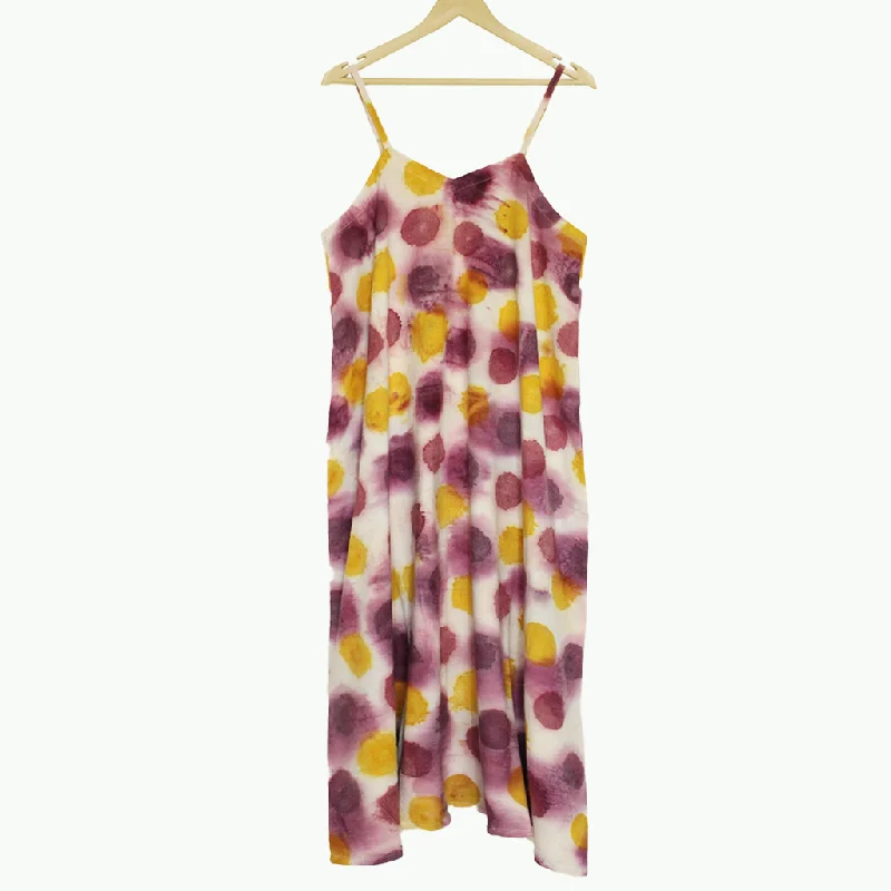 Bageeya “Blossom” Natural Dyed Khadi Organic Cotton Strap Dress | Crafted with Ayurvedic Herbs like Haldi, Manjishtha and Lac