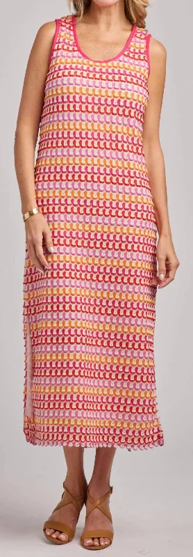 Melanie Dress In Pink Multi