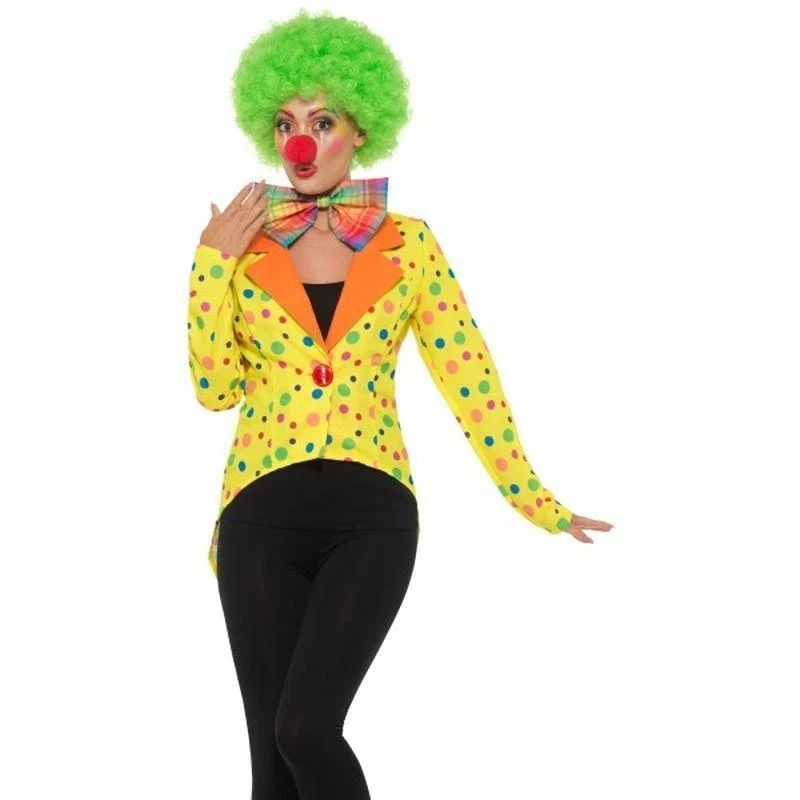 Colourful Clown Tailcoat Jacket Ladies Adult Yellow One-Shoulder Jacket Off-the-Shoulder Jacket Asymmetrical Jacket Colourful Clown Tailcoat Jacket Ladies Adult Yellow One-Shoulder Jacket Off-the-Shoulder Jacket Asymmetrical Jacket