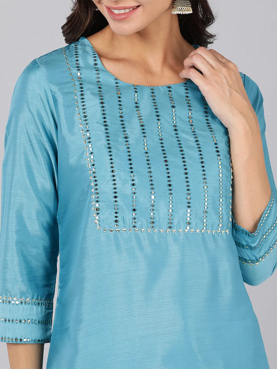 Ahika Poly Silk Solid Kurta Trousers Dupatta-PKSKD1335_S Trousers Leisure Comfortable