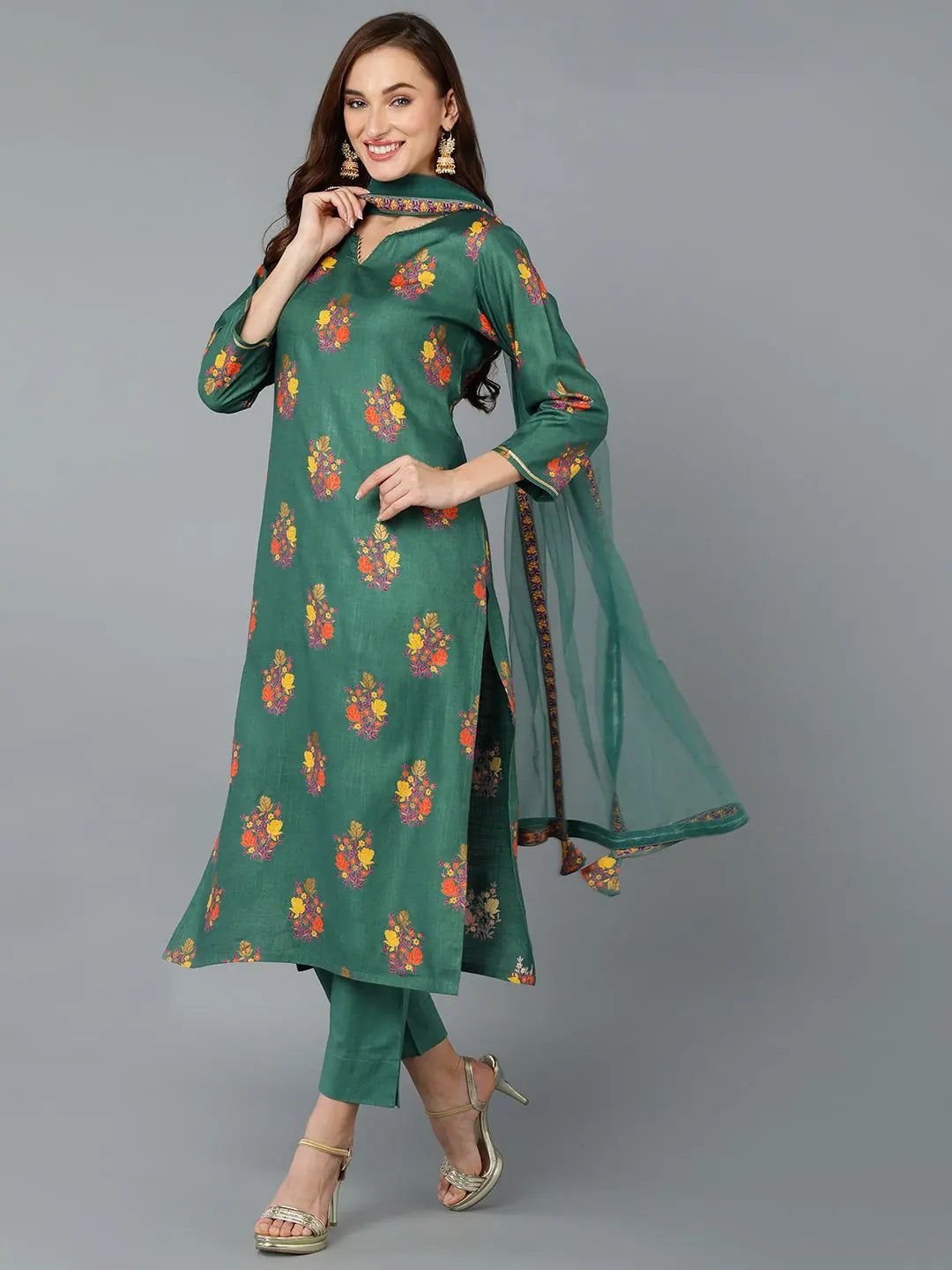 Ahika Women Cotton Floral Printed Kurta Trouser-VKSKD1745_XS Trousers Floral Bohemian Ahika Women Cotton Floral Printed Kurta Trouser-VKSKD1745_XS Trousers Floral Bohemian