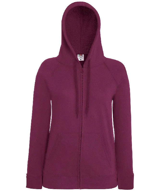 Burgundy - Women's lightweight hooded sweatshirt jacket Hoodie with Hem Drawcord Adjustable Customizable Burgundy - Women's lightweight hooded sweatshirt jacket Hoodie with Hem Drawcord Adjustable Customizable