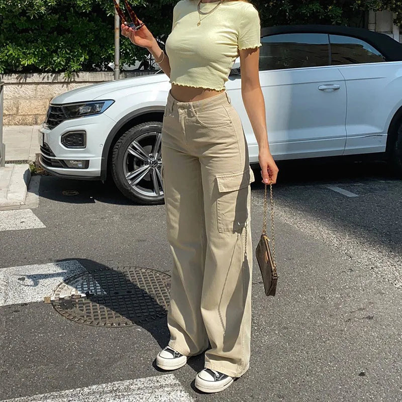 ADVBRIDGE Straight Leg Cargo Women Baggy Y2k Wide Leg Pocket Pants High Waist Boyfriend Loose Slim Trousers Casual Comfy Streetwear Jeans Trousers fashionable trendy ADVBRIDGE Straight Leg Cargo Women Baggy Y2k Wide Leg Pocket Pants High Waist Boyfriend Loose Slim Trousers Casual Comfy Streetwear Jeans Trousers fashionable trendy
