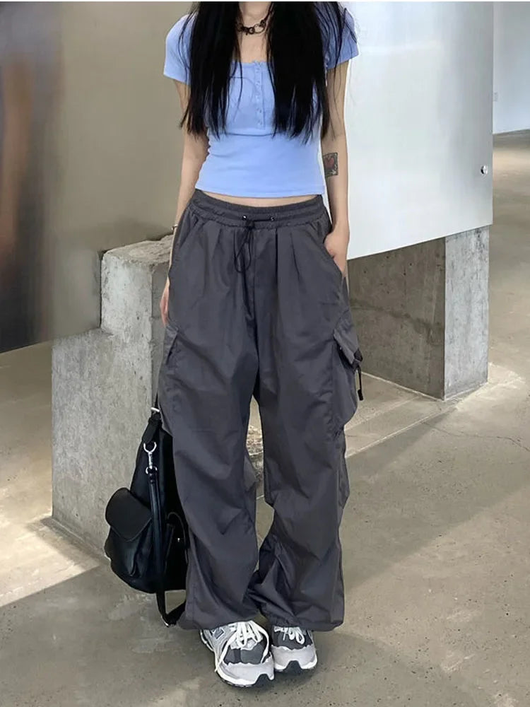 Advbridge - Y2k Streetwear Bf Fashion Trousers Oversize Jogging Techwear Sweatpants Harajuku Vintage Parachute Cargo Pants Women Trousers Recommended Stylist Advbridge - Y2k Streetwear Bf Fashion Trousers Oversize Jogging Techwear Sweatpants Harajuku Vintage Parachute Cargo Pants Women Trousers Recommended Stylist