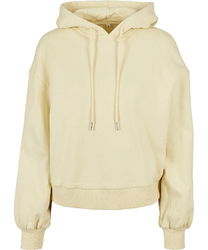 Soft Yellow - Women's organic oversized hoodie Hoodie with Hem Applique Textured Unique Soft Yellow - Women's organic oversized hoodie Hoodie with Hem Applique Textured Unique