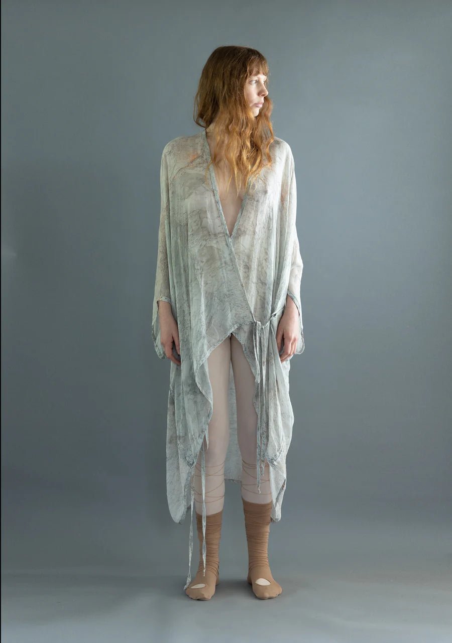 Stone to Scree Smoking Jacket | Silk Georgette Boat Neck Shawl Collar Notched Collar Stone to Scree Smoking Jacket | Silk Georgette Boat Neck Shawl Collar Notched Collar