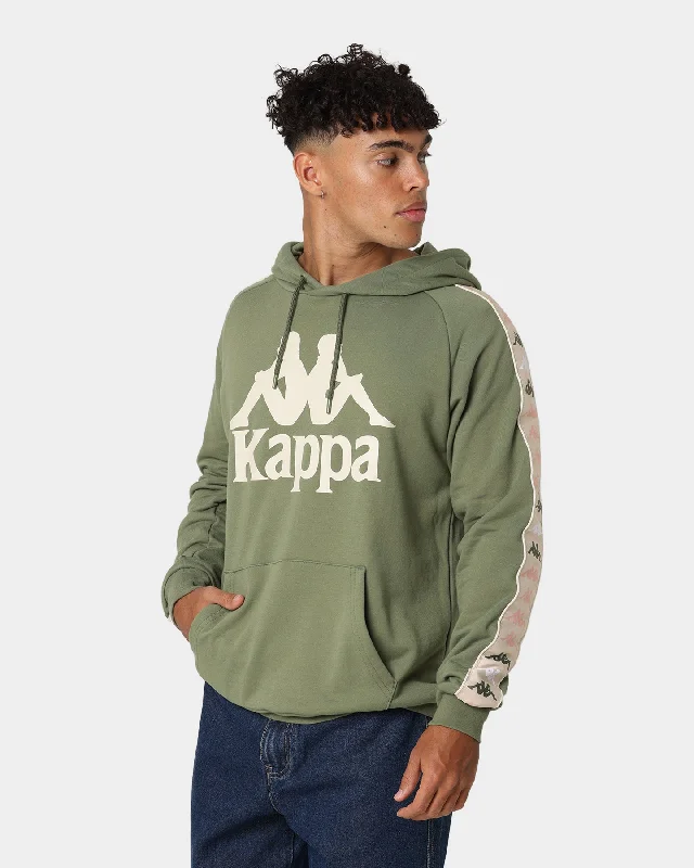 Kappa 222 Banda Hurtado 4 Hoodie Green Loden/Beige Hoodie with Set-In Sleeves Structured Classic Kappa 222 Banda Hurtado 4 Hoodie Green Loden/Beige Hoodie with Set-In Sleeves Structured Classic