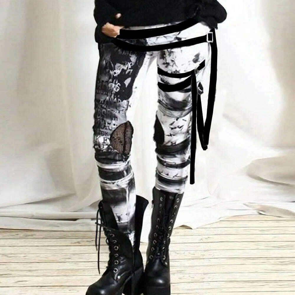 Gothic Mesh Tie Leggings For Woman Clothing 2023 Autumn Streetwear Girls Black Long Pants for Female Bodycon Trousers Trousers Favorite Customer Gothic Mesh Tie Leggings For Woman Clothing 2023 Autumn Streetwear Girls Black Long Pants for Female Bodycon Trousers Trousers Favorite Customer
