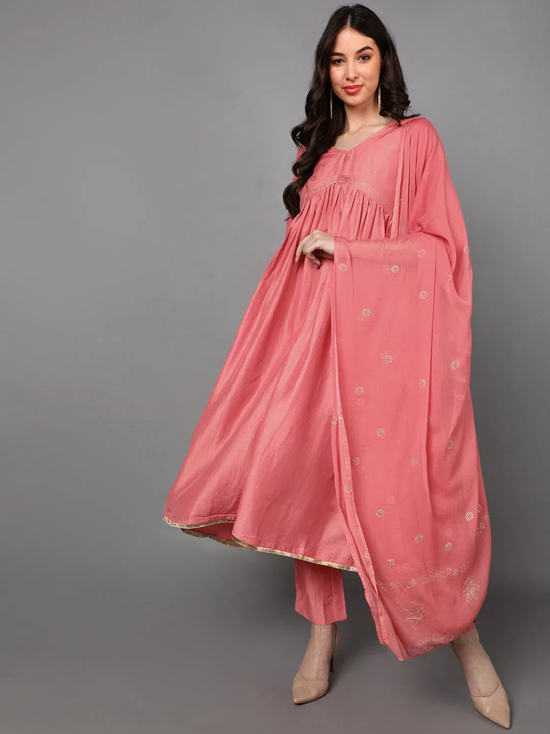 Ahika Poly Silk Solid Kurta Trousers With-PKSKD1417_XS Chinos Cotton Straight Leg