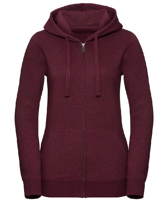 Burgundy Melange - Women's authentic melange zipped hood sweatshirt Hoodie with Hidden Zipper Minimalist Clean Burgundy Melange - Women's authentic melange zipped hood sweatshirt Hoodie with Hidden Zipper Minimalist Clean