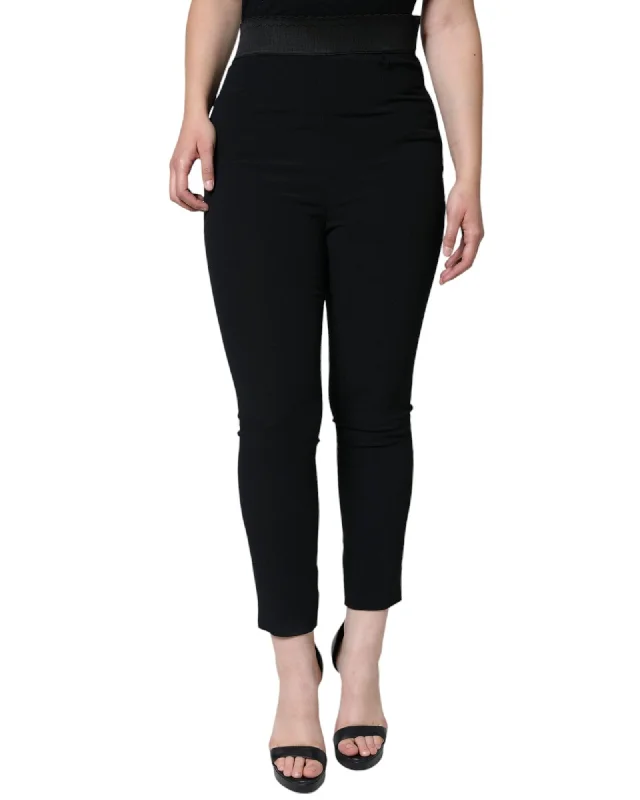 Dolce & Gabbana  Women's Stretch Crepe Trousers - Black Trousers Cargo pockets