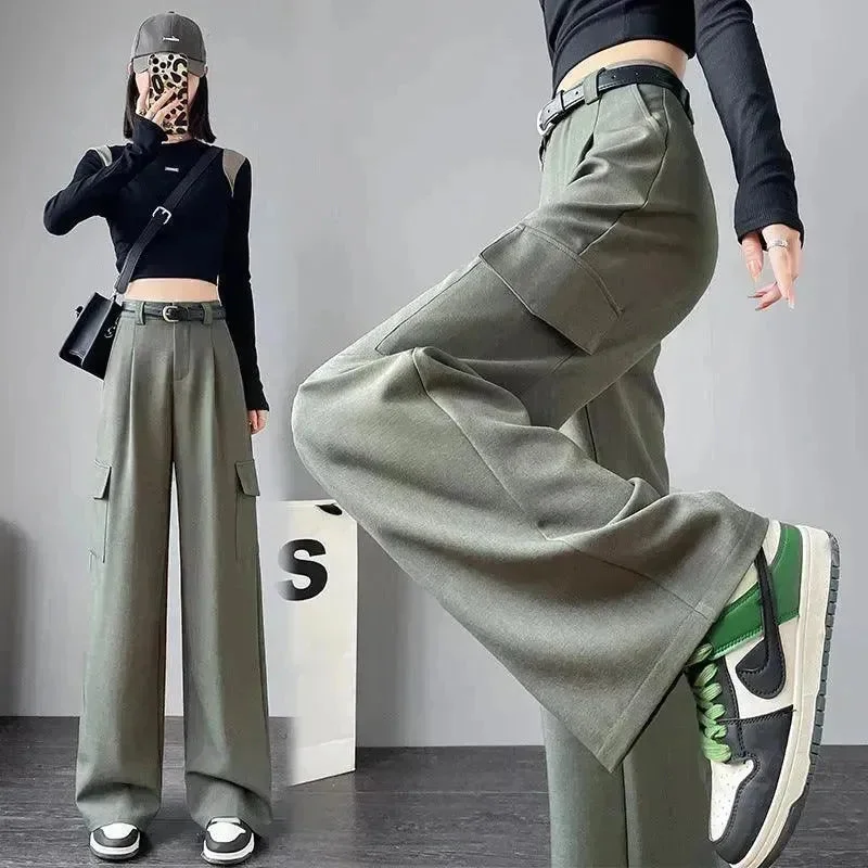 Women's Overalls High Waist Trousers Straight Casual Wide Leg Pants Trousers Tapered Slim Fit Women's Overalls High Waist Trousers Straight Casual Wide Leg Pants Trousers Tapered Slim Fit
