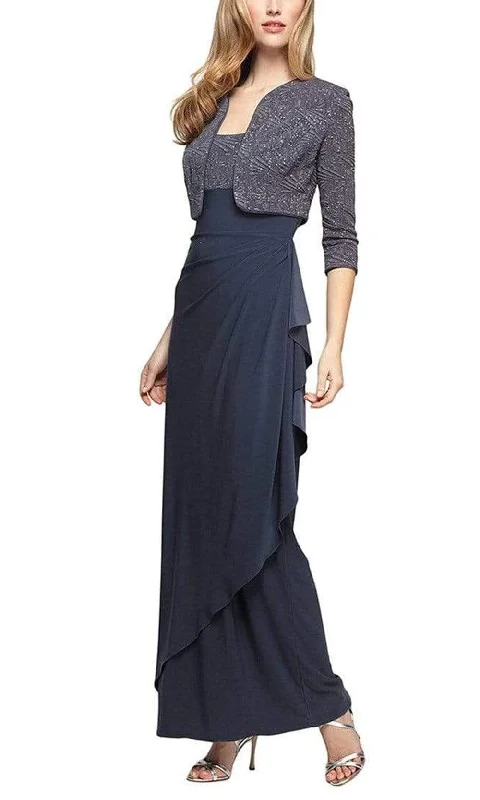 Alex Evenings - 225196 Sleeveless Square Neck Formal Dress with Jacket Collared Jacket Crew Neck Jacket Turtle Neck Jacket Alex Evenings - 225196 Sleeveless Square Neck Formal Dress with Jacket Collared Jacket Crew Neck Jacket Turtle Neck Jacket